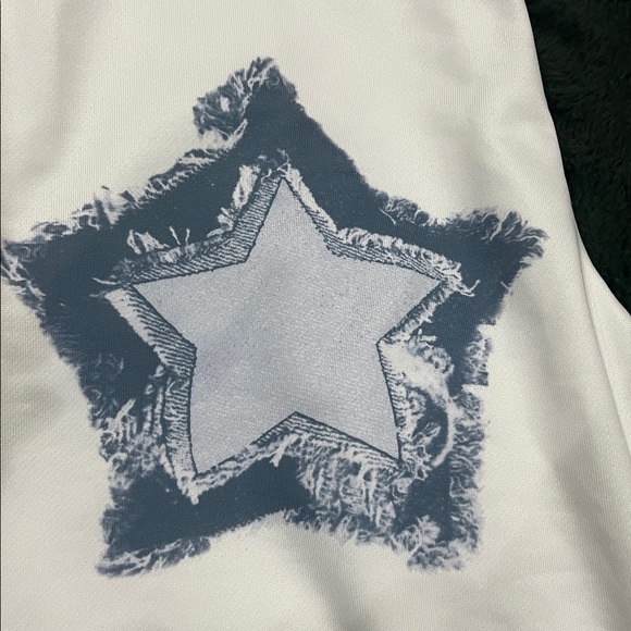 White Graphic Sweatpants with blue Designs - Picture 11 of 15